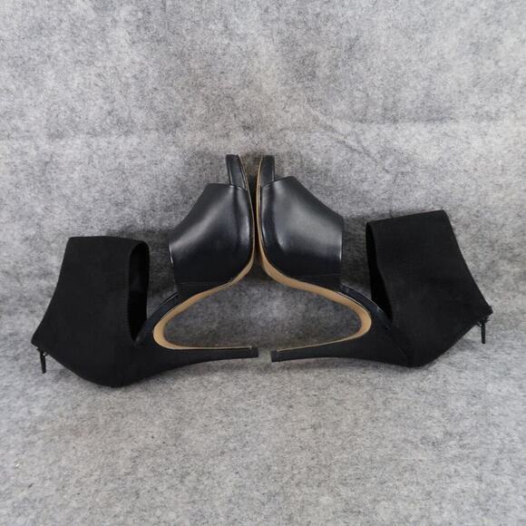 Apt 9 Shoes Womens 7 Pump Stiletto Ankle Strap Open Toe Fashion Formal Black Zip - Picture 10 of 14